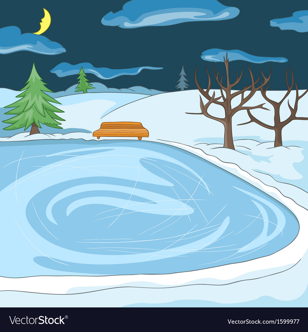 Иллюстрации водоемов зимой для детей