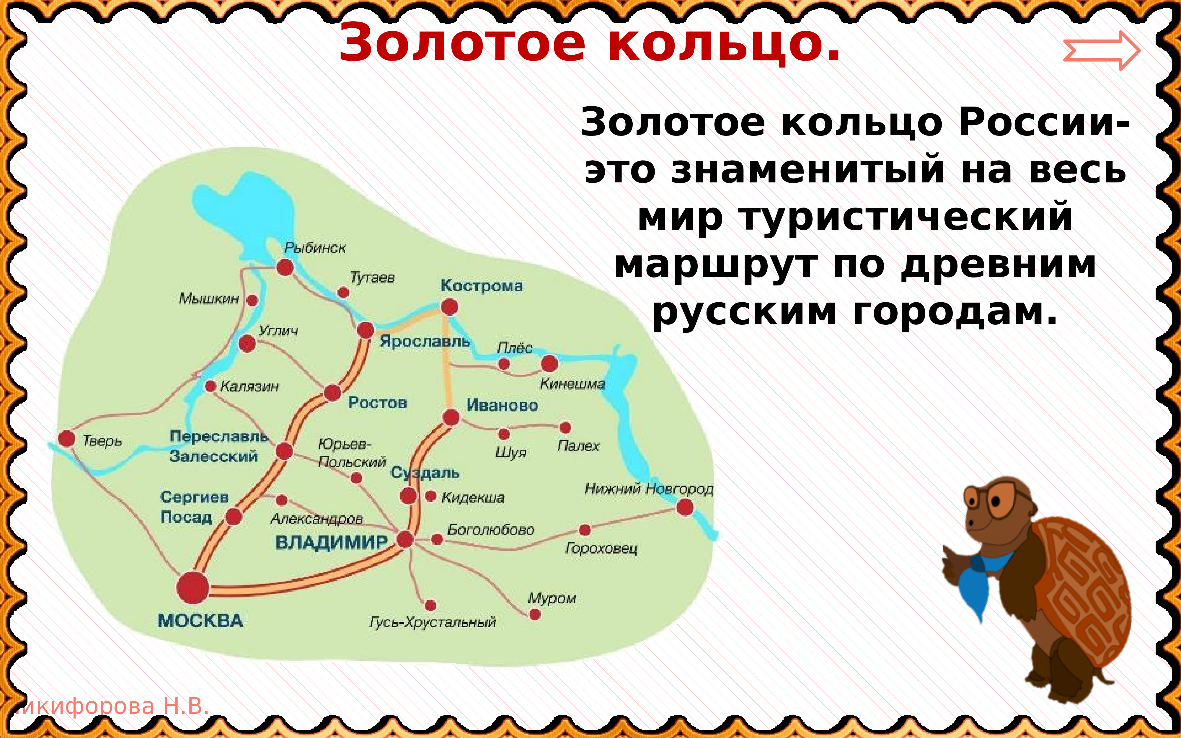 Туристический маршрут золотое кольцо России проект презентация