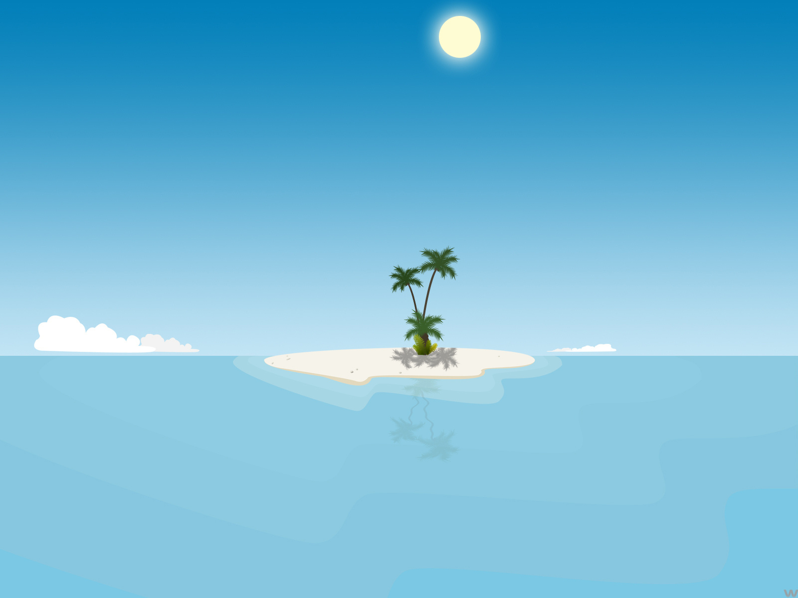 Мультяшный остров в море