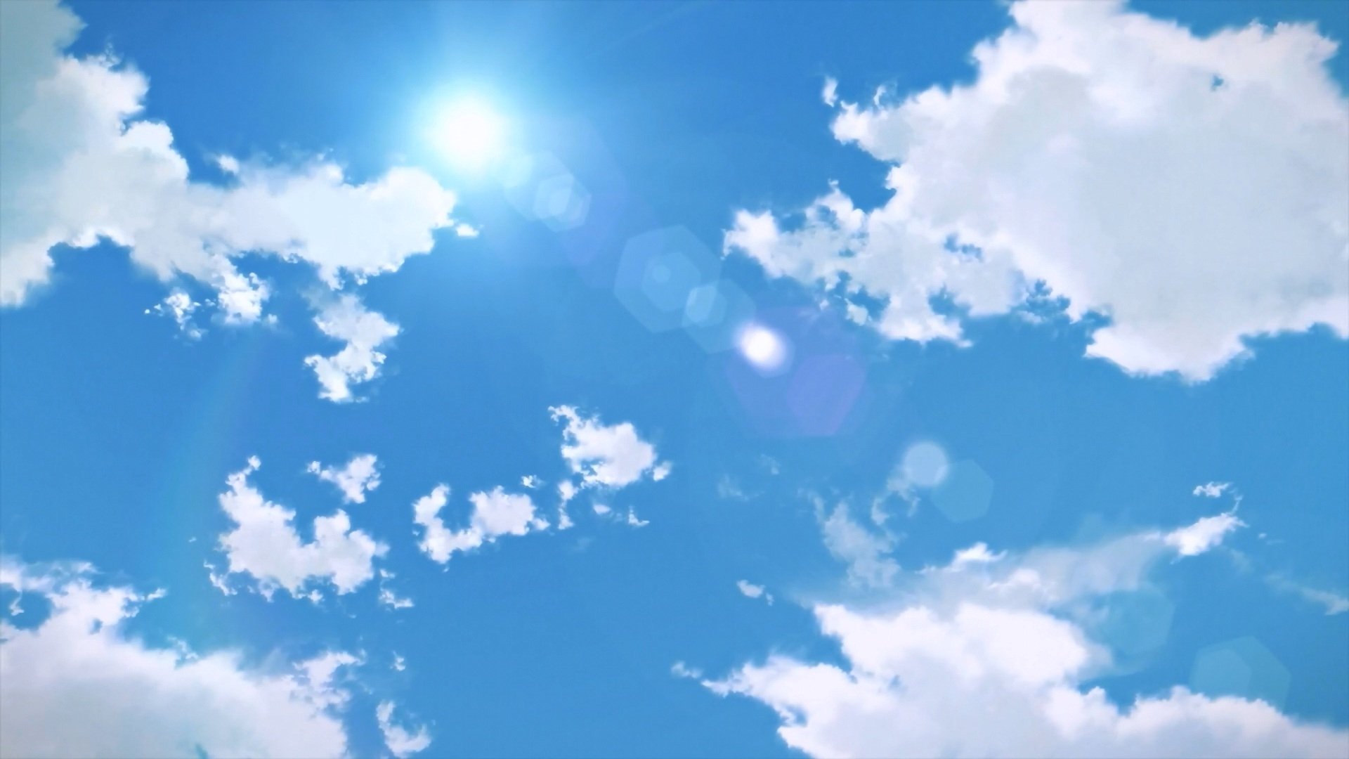 Голубое небо с облаками анимация