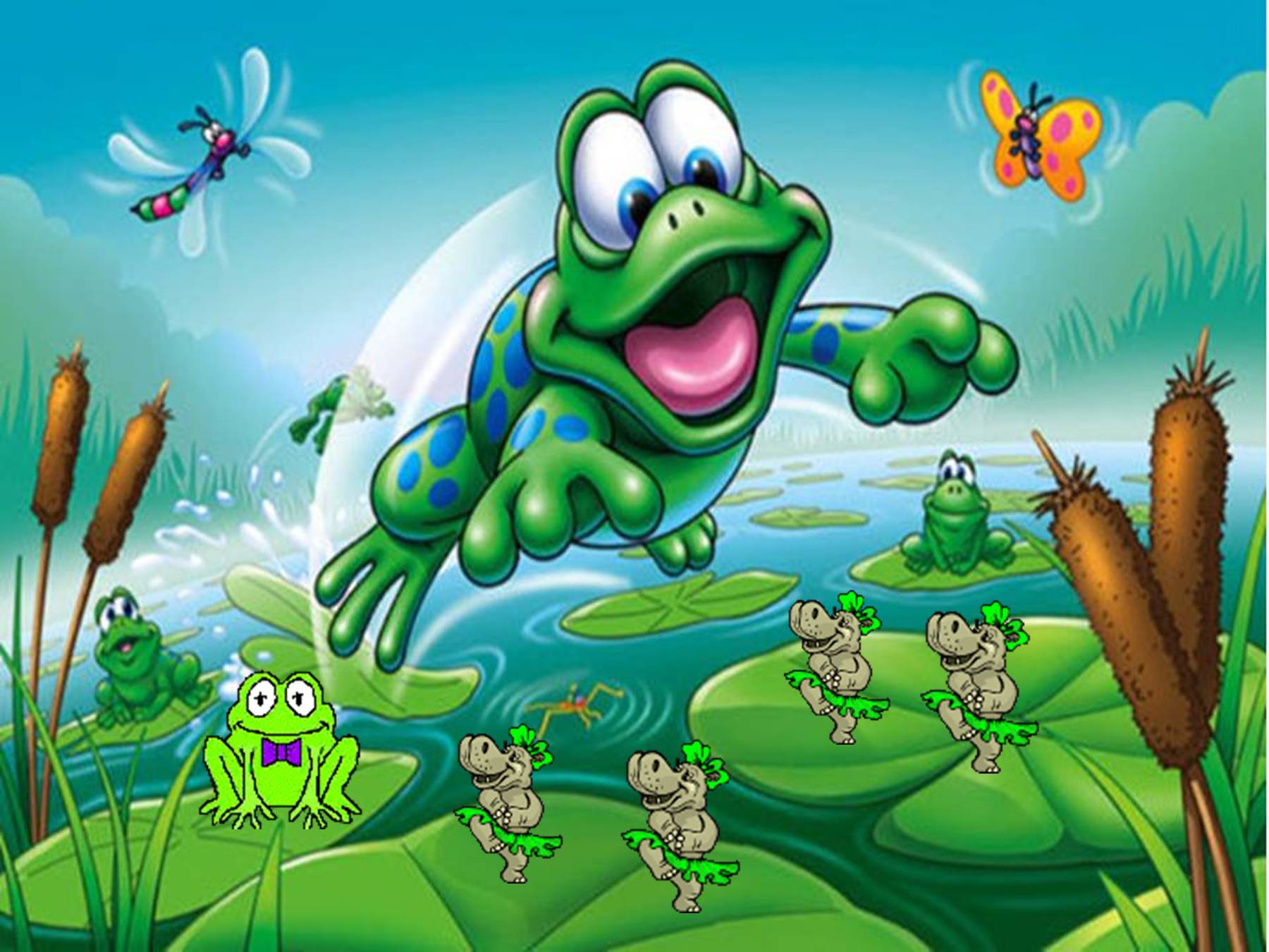Лягушка на болоте для детей