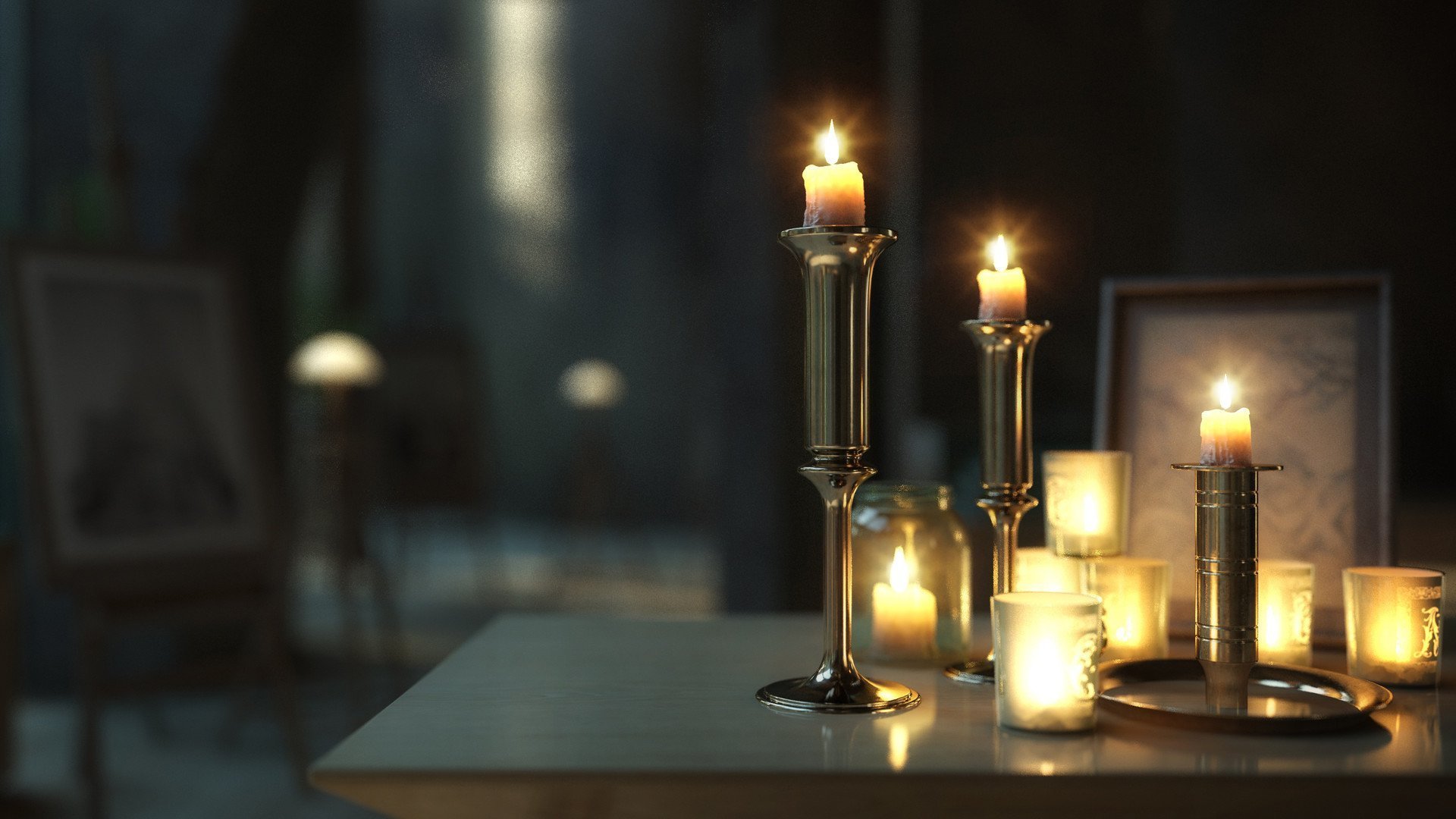 Столик со свечами