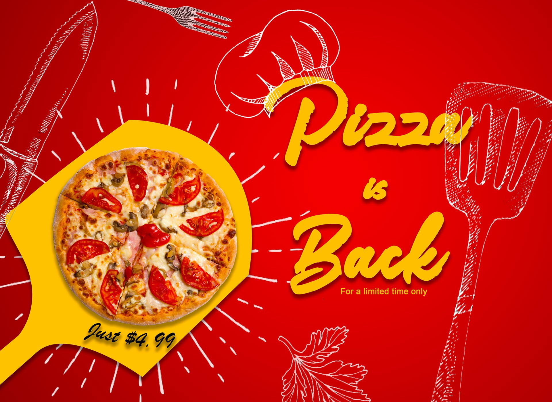 Реклама пиццы рисунок