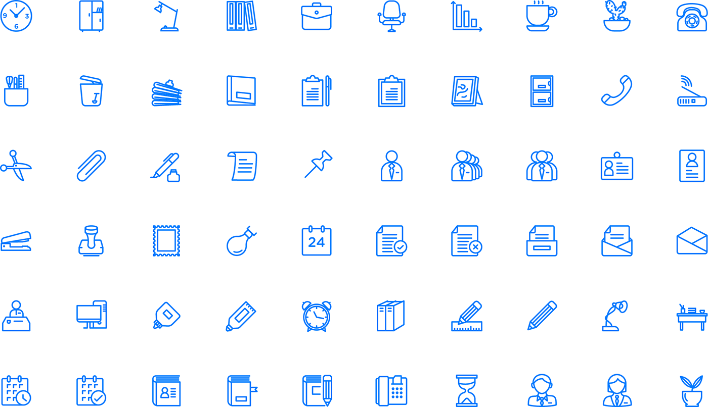 Иконки для презентации синие